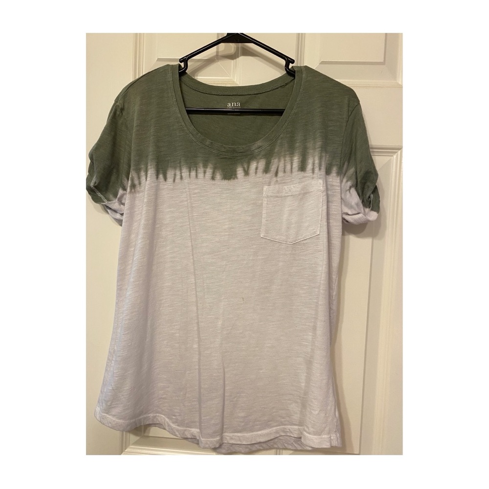 green and white tie dye blouse